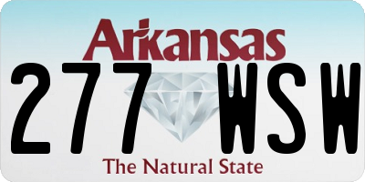 AR license plate 277WSW