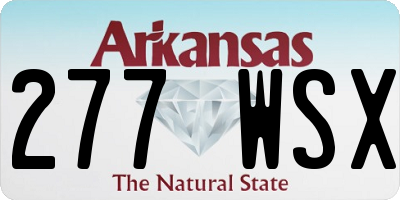 AR license plate 277WSX
