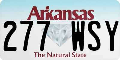 AR license plate 277WSY