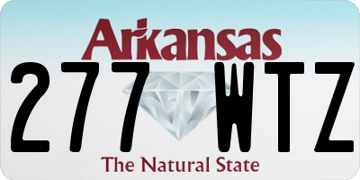 AR license plate 277WTZ
