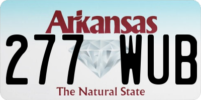 AR license plate 277WUB