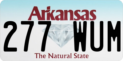 AR license plate 277WUM