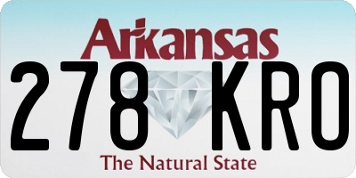 AR license plate 278KRO