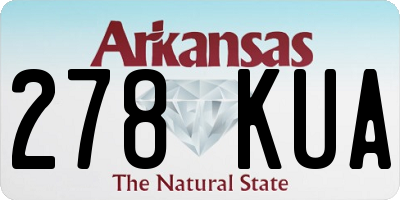 AR license plate 278KUA