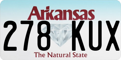 AR license plate 278KUX