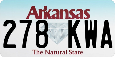 AR license plate 278KWA