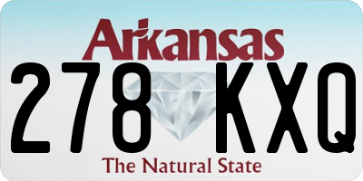 AR license plate 278KXQ