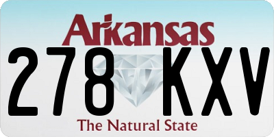 AR license plate 278KXV