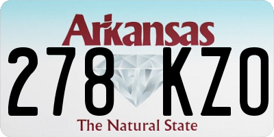 AR license plate 278KZO