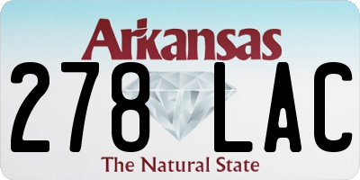 AR license plate 278LAC