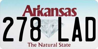 AR license plate 278LAD
