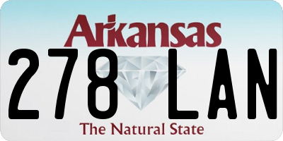 AR license plate 278LAN