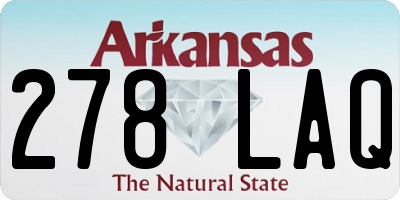 AR license plate 278LAQ