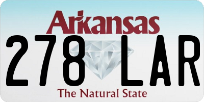 AR license plate 278LAR