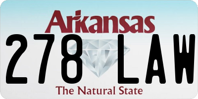AR license plate 278LAW
