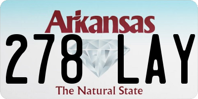 AR license plate 278LAY