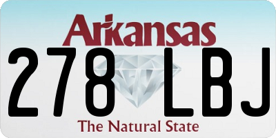 AR license plate 278LBJ
