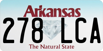 AR license plate 278LCA