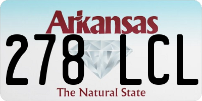 AR license plate 278LCL
