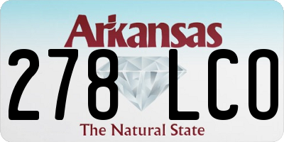 AR license plate 278LCO