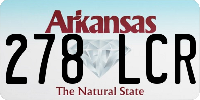 AR license plate 278LCR