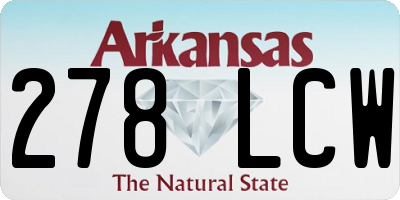 AR license plate 278LCW