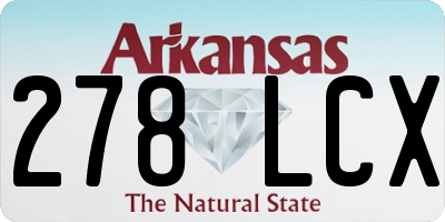 AR license plate 278LCX