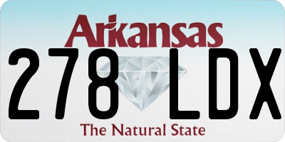 AR license plate 278LDX