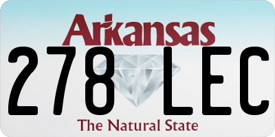 AR license plate 278LEC