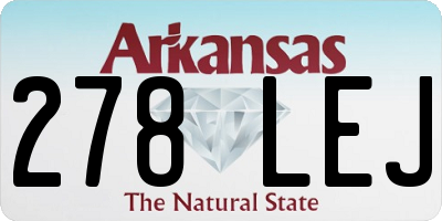 AR license plate 278LEJ