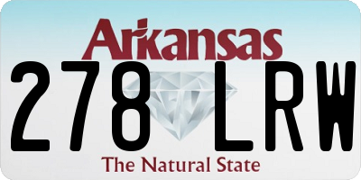 AR license plate 278LRW
