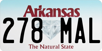 AR license plate 278MAL