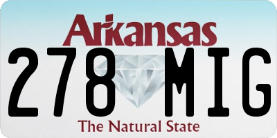 AR license plate 278MIG