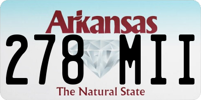 AR license plate 278MII