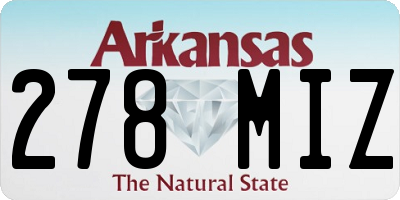 AR license plate 278MIZ