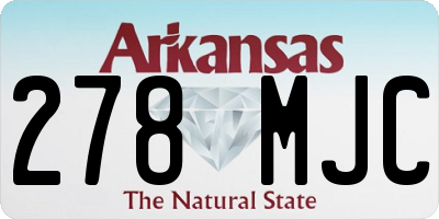 AR license plate 278MJC