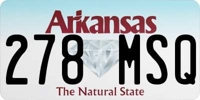 AR license plate 278MSQ
