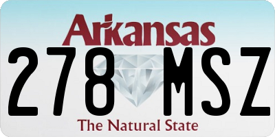 AR license plate 278MSZ