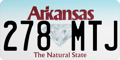 AR license plate 278MTJ