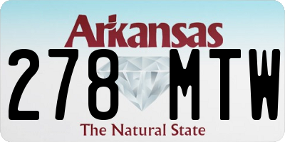 AR license plate 278MTW