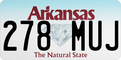 AR license plate 278MUJ