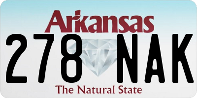 AR license plate 278NAK