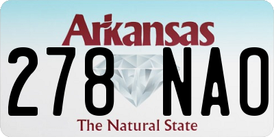 AR license plate 278NAO
