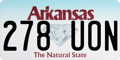 AR license plate 278UON