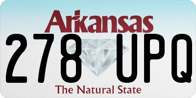 AR license plate 278UPQ