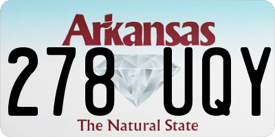 AR license plate 278UQY