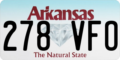 AR license plate 278VFO