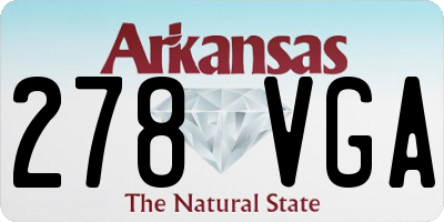 AR license plate 278VGA