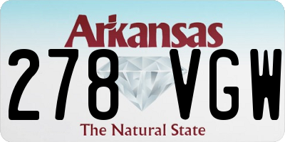 AR license plate 278VGW