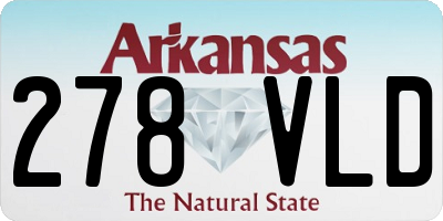 AR license plate 278VLD
